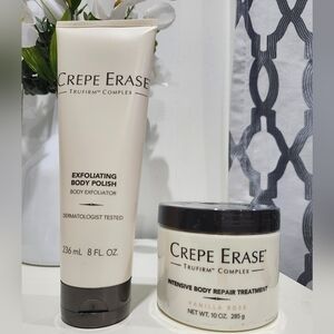 CREPE ERASE Exfoliating Body Polish 8oz. & Intensive Body Repair Treatment 10oz